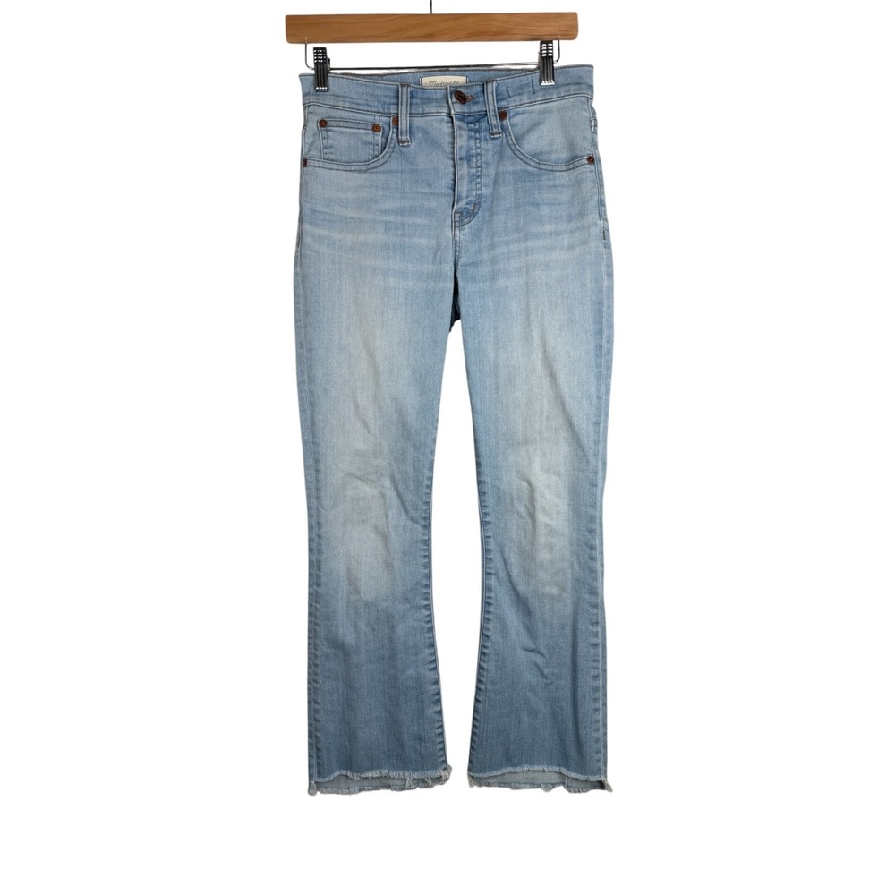 Madewell Women's‎ Cali Demi Boot Cut Denim Jeans Size 25 Enmore wash Raw Hem